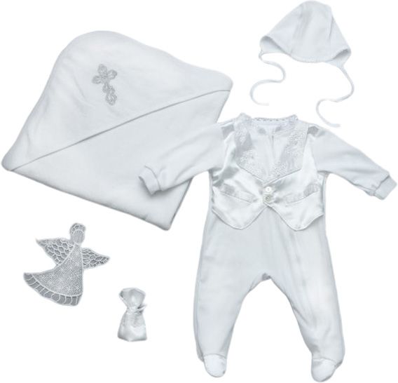 Комплект для хрещення Модний Карапуз Комплект хрестильний р.68 білий 03-00454-1 