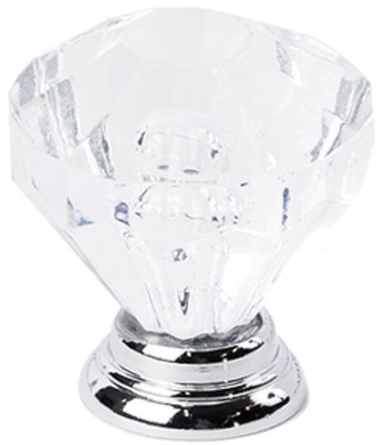 Меблева ручка кноб Larvij L4.knob07ACR на один отвір мм прозорий