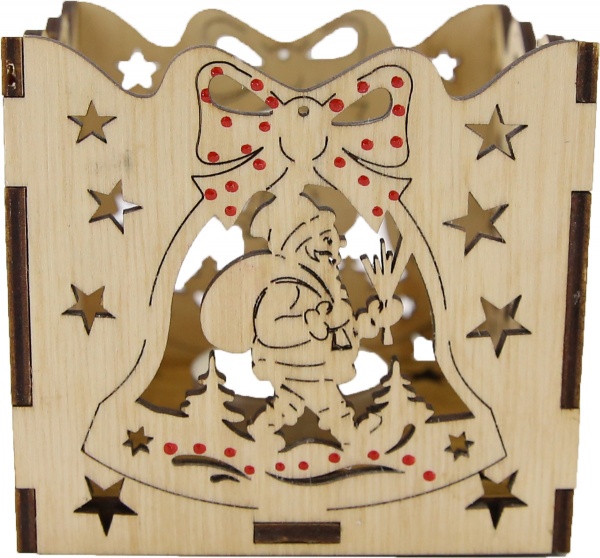 Прикраса новорічна Підсвічник з дзвіночком 9 см різнокольоровий 1220253