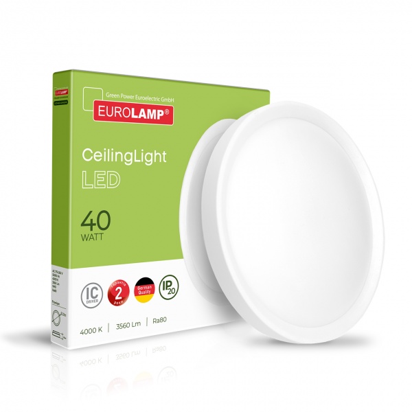 Світильник настінно-стельовий Eurolamp LED Easy click 37 см 40 Вт білий 4000 К LED-NLR-40/40(GM) 