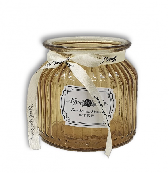 Ваза стеклянная YIWU Crystal Cindy 10,5 см золото 