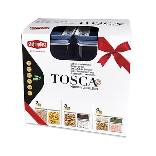 Набір ємностей для зберігання TOSCA 3 шт. біло-cиній Stefanplast