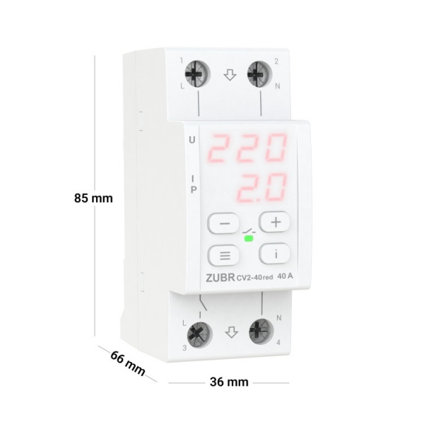 Реле напряжения ZUBR CV2-40 red