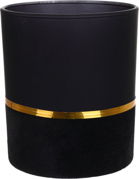 Подсвечник-стакан с золотым декором 9х9х10 см ABT612180
