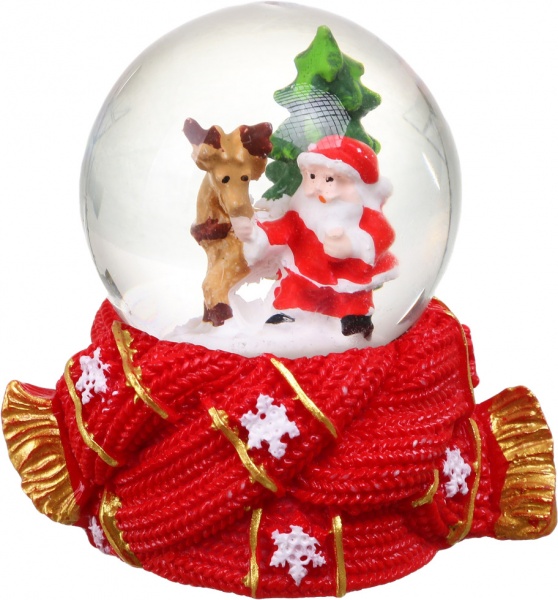 Сувенир новогодний шар снежный JHSD-45-1 светодиодная (LED) 