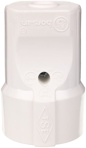 Розетка переносна Borsan із заземленням 220В 16А пластик білий