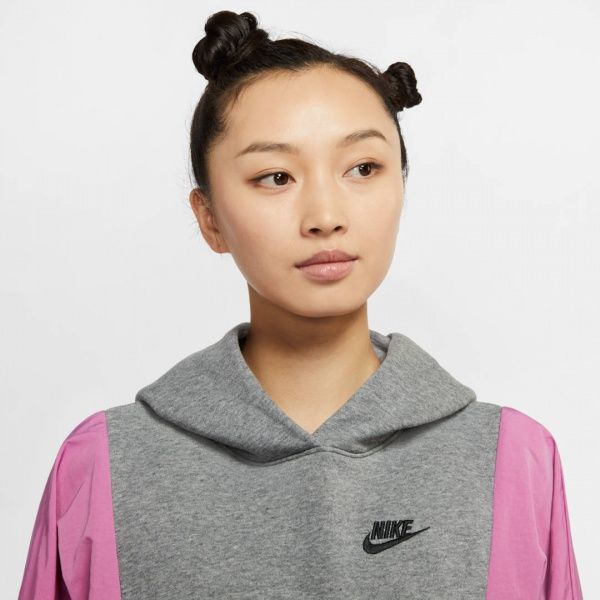Джемпер Nike W NSW ICN CLSH PO HOODY MIX OS CJ2029-091 р. L сірий