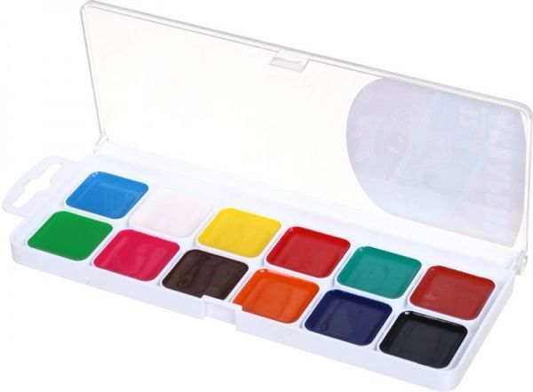 Акварель медовая 12 цветов без кисточки 400102 Shark