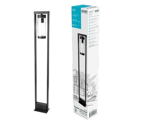 Столбик Gauss Clio 80 см E27 60 Вт IP54 антрацит GD020 
