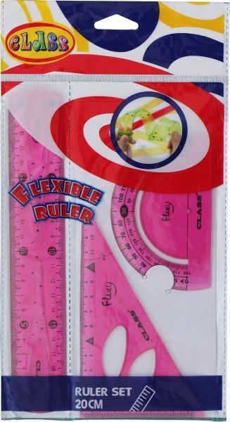 Линейка FLEXI 9021 с треугольником и транспортиром CLASS