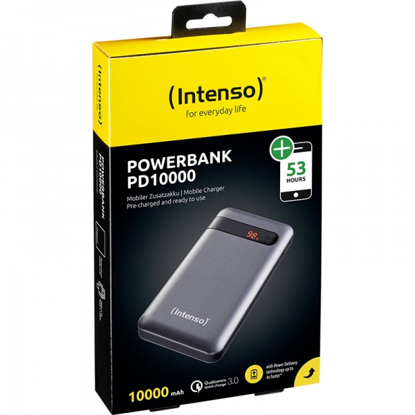 Зовнішній акумулятор (Powerbank) Intenso PD10000 10000 m/Ah grey (PB930388) 