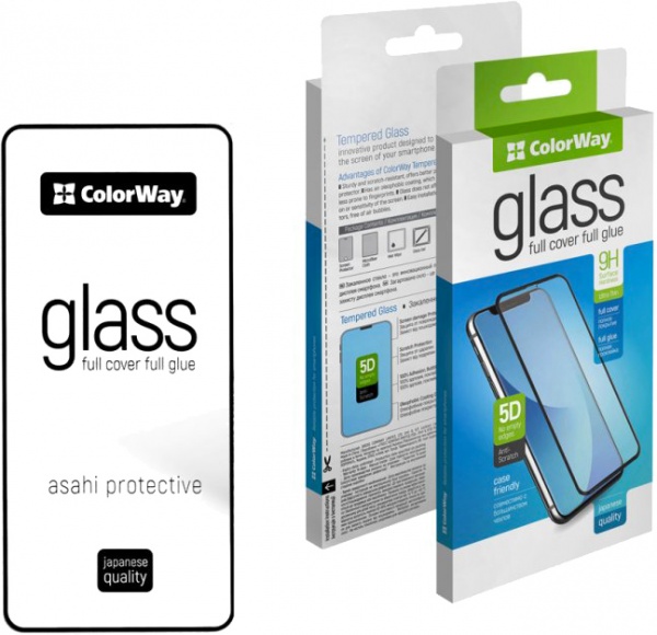 Захисне скло ColorWay 9H FC Glue Black для Apple iPhone 14 Pro (CW-GSFGAI14P-BK) 