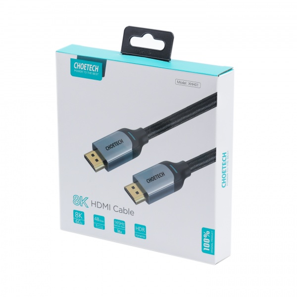 Кабель Choetech XHH01-BK, HDMI V.2.1, 8К 60 Гц 2 м black (XHH01-BK) 