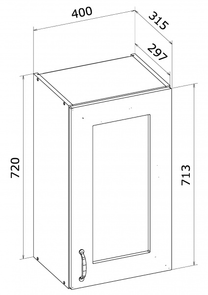 Шафа верхня МС Мері ВТ 40х72х31,5 см дуб платиновий/білий Грейд