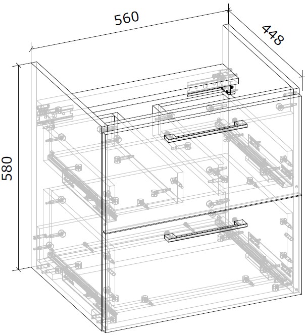 Тумба консольна Грейд Niks дуб артізан/німфея альба під умивальник Como 60