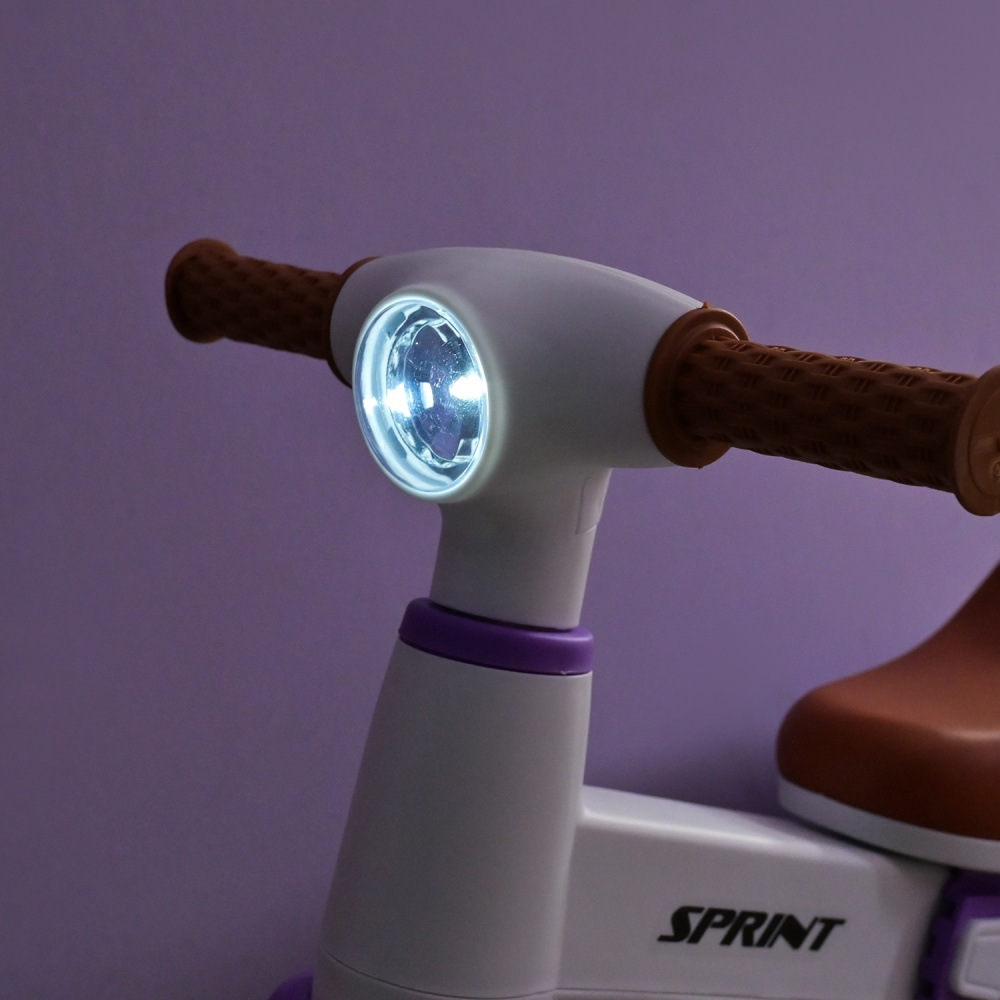 Велосипед трехколесный Shantou с родительской ручкой белый с фиолетовым TR2604