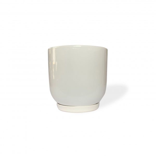 Горщик керамічний Резон Конус опуклий овальний 1,4л білий 