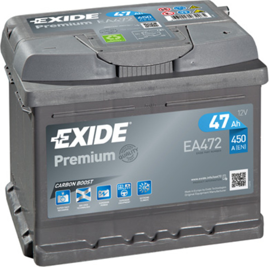 Акумулятор автомобільний EXIDE Premium EA472 47Ah 450A 12V «+» праворуч (EA472)