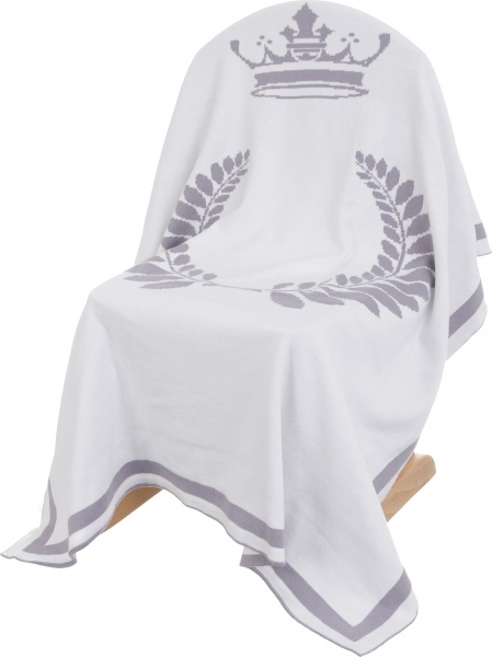 Плед Banian Корона 90x100 см белый с серым 