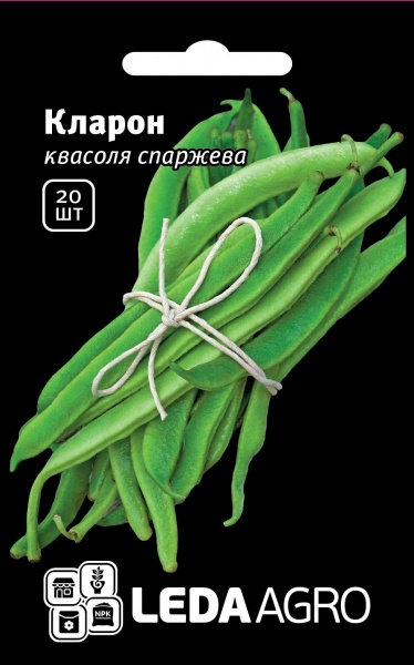 Семена LedaAgro фасоль спаржевая Кларон зеленая 20 шт.