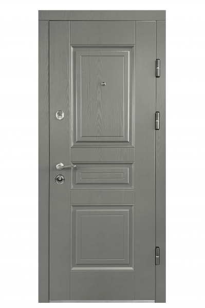 Двері вхідні Міністерство дверей Оптима 257 антрацит / біла текстура 2050x960 мм праві