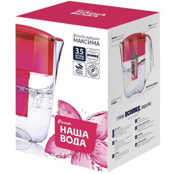 Фільтр-глечик Наша Вода Maxima червоний 5л