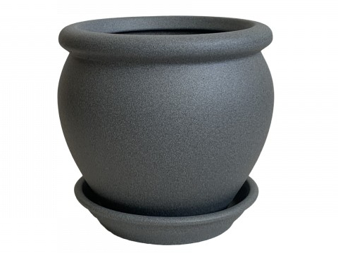 Горщик керамічний Оріана-Запоріжкераміка В`єтнам №1 круглий металік (011-1-143) 