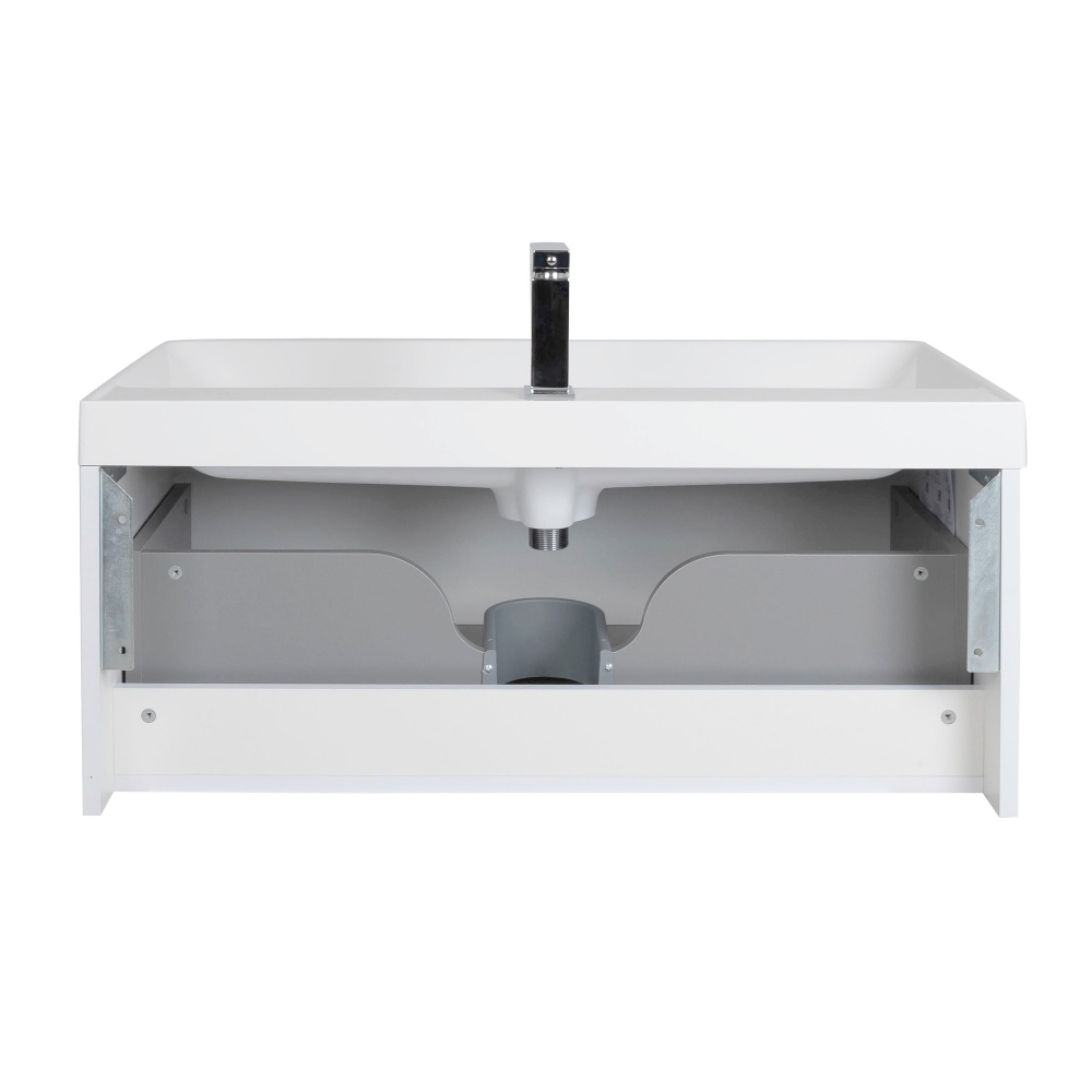 Тумба підвісна Aqua Rodos Frost White з умивальником Deep 90 см (АР000127943)