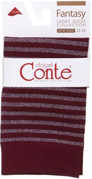 Шкарпетки Conte FANTASY 16С-125СП Bordo р. 23–25 у смужку 1 шт. 