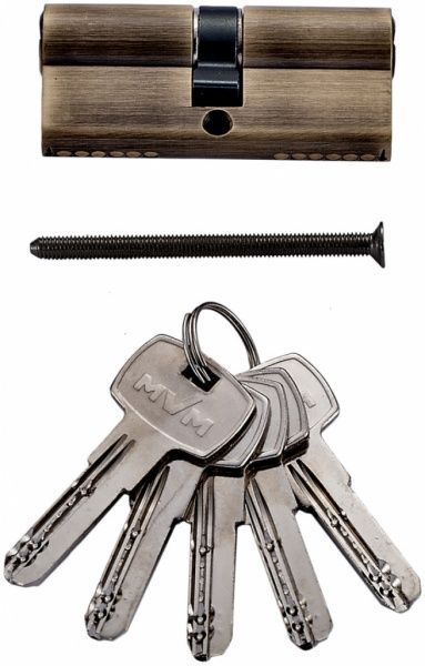 Цилиндр MVM Р6Р 30x30 ключ-ключ 60 мм старая бронза