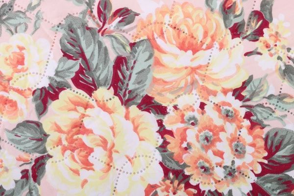 Покрывало Пионы 160x210 см UP! (Underprice) розовый с рисунком 