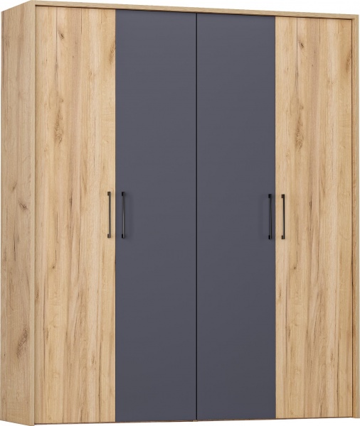 Шкаф Грейд Наоми 2018х2380х600 мм графит / дуб крафт золотой 