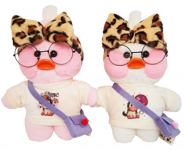 М'яка іграшка Анна Качечка в окулярах 30 см рожевий