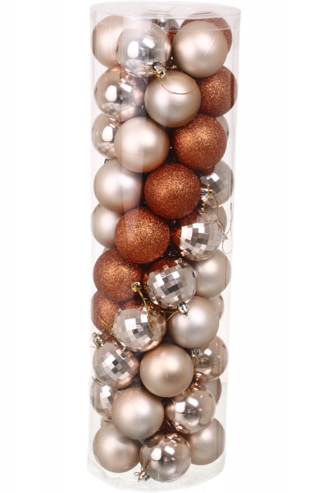 Набір ялинкових куль різна фактура 2 кольори в асортименті d 60 мм 50 шт./уп.