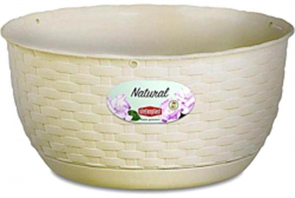 Вазон пластиковый Stefanplast Natural круглый 5,9л светлый беж (75451) 