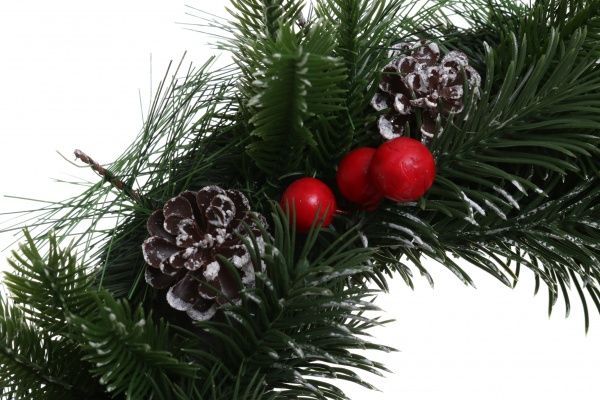 Вінок новорічний з ягідками і шишками RS1H807-2 d330 мм 