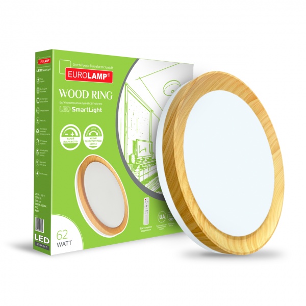 Світильник світлодіодний Eurolamp 62 Вт дерево/білий LED-NLR-62W-T7 