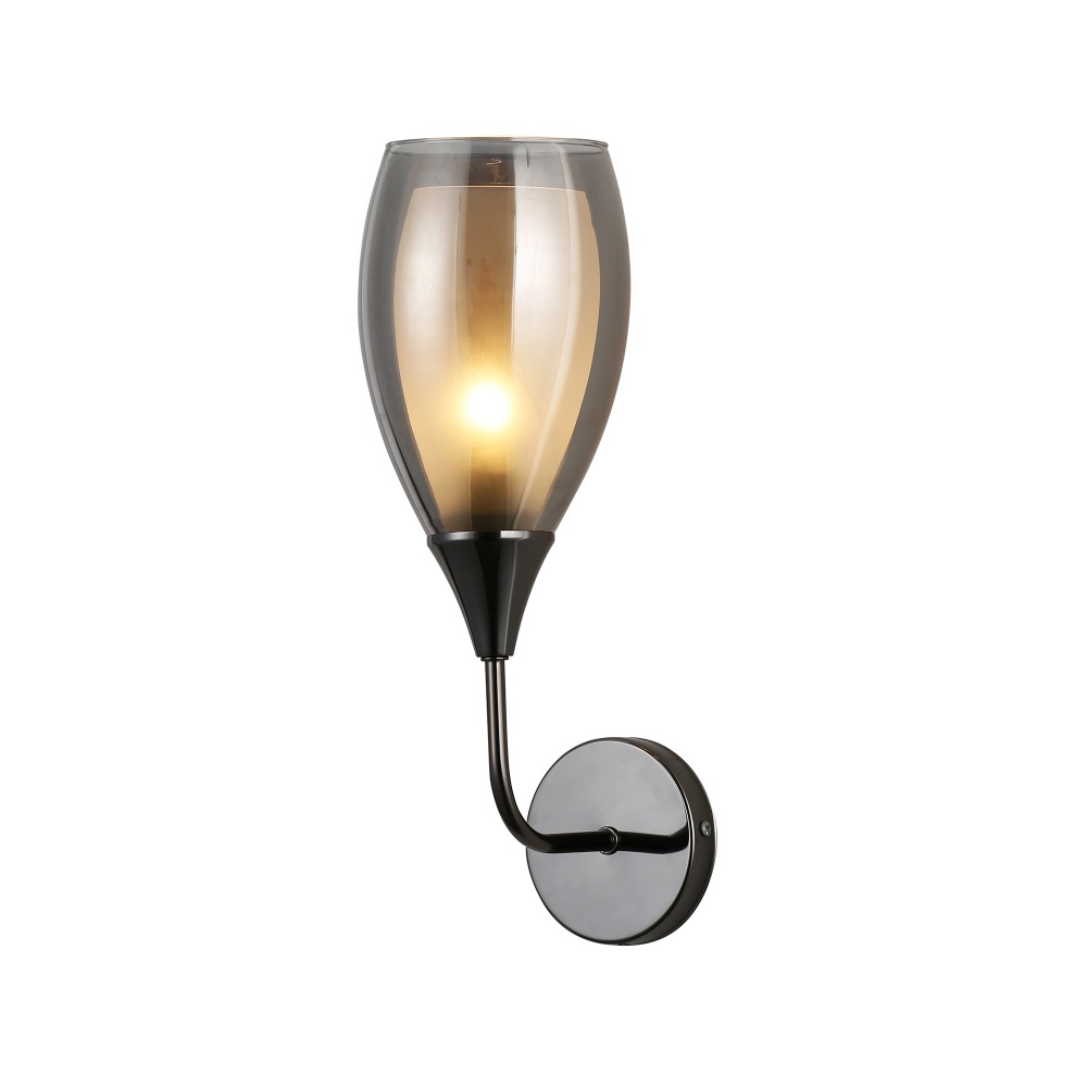 Бра Miorro Elena 160х115х350 мм металл/стекло 40 Вт E14 черный 51-311-140