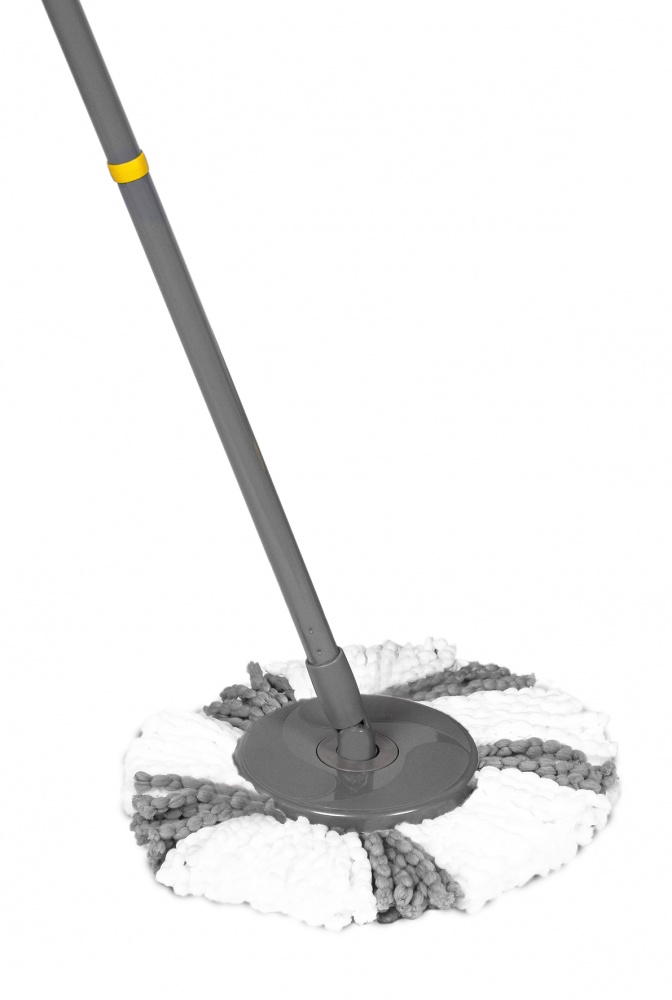 Комплект швабра і відро з механічним віджимом для підлоги Apex Espresso Spin Mop сірий