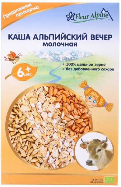 Каша молочна Fleur Alpine від 6 місяців Organic альпійський вечір 200 г 