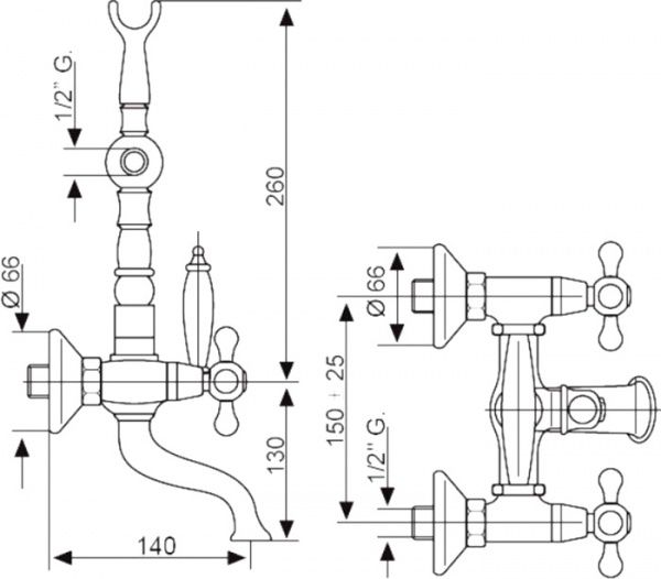 Змішувач для ванни Emmevi Rubinetterie Deco BR12611