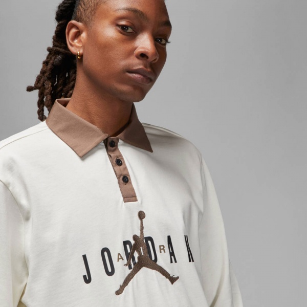 Футболка Nike M J ESS RUGBY TOP DV7654-133 р.M білий