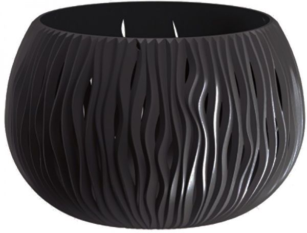 Горшок пластиковый Prosperplast Sandy Bowl Basic круглый 1,4 л антрацит (23056-433) 