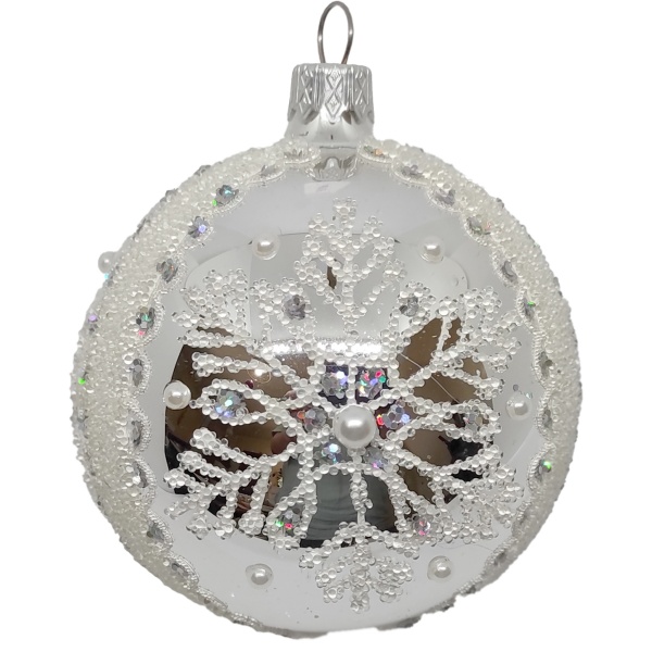 Куля новорічна 100 мм срібний 10136