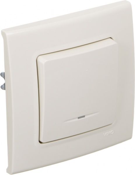 Вимикач одноклавішний Viko Linnera з підсвіткою 10 А 250В кремовий 90401019