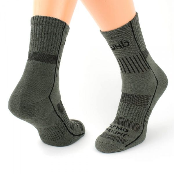 Носки мужские Ярунь треккинговые гладь оливковые р.38-40