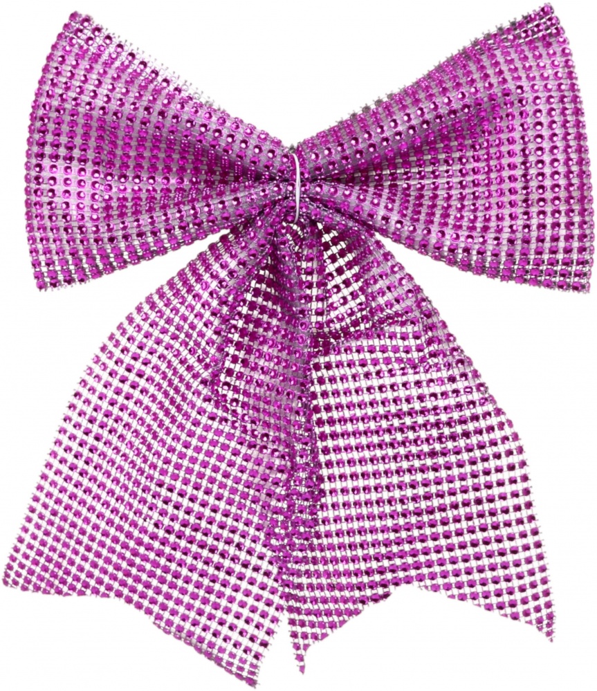 Декорація новорічна бант зі стразами 22x28 см колір в асортименті