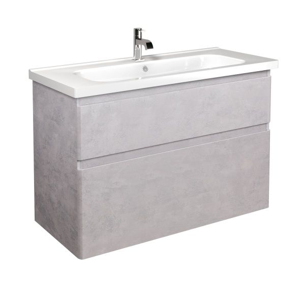 Тумба Мойдодыр Палермо светлый бетон 100 см c умывальником ID-100
