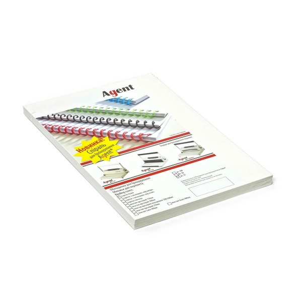 Обкладинка для брошурування Agent А4 картон 250 г/м² білі 25 шт. 