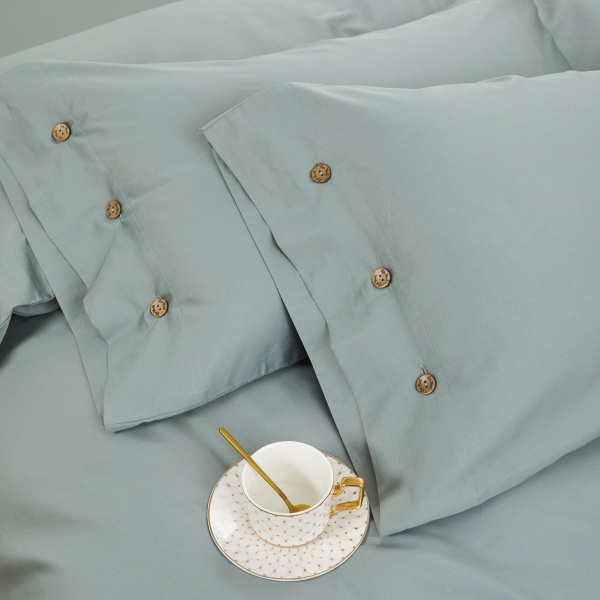 Комплект постільної білизни Solid сімейний зелений La Nuit 
